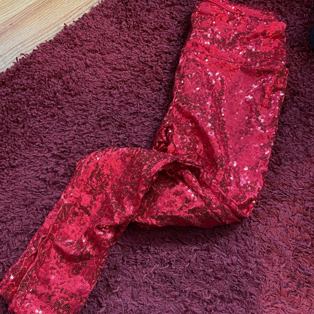 Tipsy Elves Red Sequin Leggings